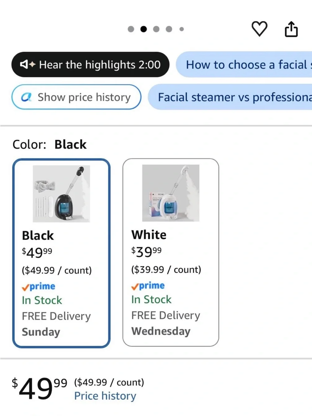 Facial Steam Vaporizer with Adjustable Arm - Black and Blue